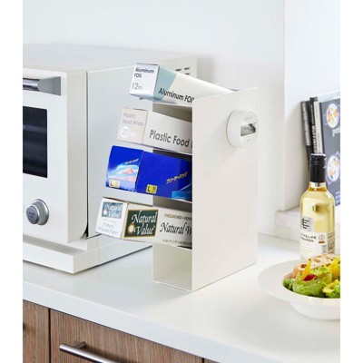 Black Steel 4-Tier Food Wrap Organizer Stand