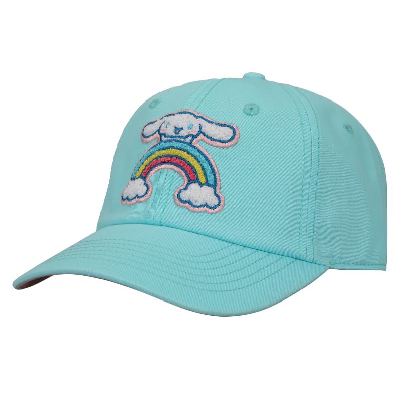 Cinnamoroll Chenille Character Patch Men's Teal Washed Cotton Twill Baseball Cap, 1 of 7