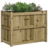 vidaXL Garden Planter - Outdoor Patio Plant Pot - Impregnated Pine Wood Flower Box Brown - 35.4" x 19.7" x 27.6" - 4 of 4