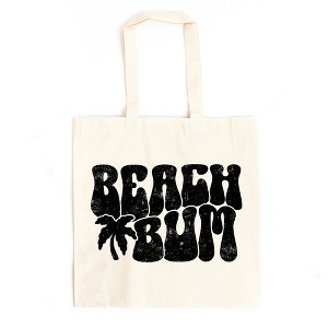 City Creek Prints Beach Bum Palm Tree Canvas Tote Bag - 15x16 - Natural - 1 of 2