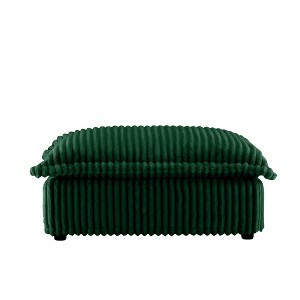 PAGED Corduroy Fabric Ottoman, Modern Wooden Sectional Sofa Footstool Module with Thickened Seat Cushion, Shoe Bench for Living Room, Bedroom - 1 of 4