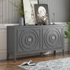 VYNXARIA Retro Sideboard door with Circular Groove Design Round Metal Door Handle for Entrance, Dinning Room, Living Room (Gray) - 2 of 4