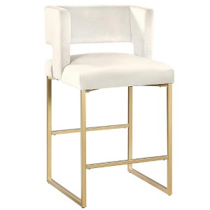 Best Master Furniture,Lynx Black Velvet Bar Stools (Set of 2) - 1 of 3