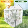 Acekool Walk-in Greenhouse with Roll-Up Zipper Door, 57 x 57 x 76 Inch Portable Indoor Outdoor Greenhouse, 3-Tier 6 Shelves for Garden Patio Backyard - 4 of 4
