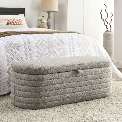 CAVINAS 45.5" Bench for Bedroom End of Bed, Upholstered Fabric Storage Chair, Modern Blanket Storage Chest for Bedroom, Living Room