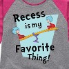 Girls' - Dr. Seuss - Recess Is My Favorite Thing Shirt Tail Raglan Graphic T-shirt - 2 of 4