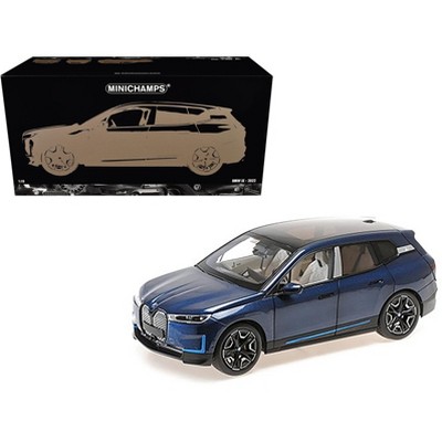 BMW iX Blue Metallic 1/18 Diecast Model Car by Minichamps