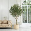 DR.Planzen 5-8FT Lush Artificial Olive Tree - UV Resistant Fake Plant with Black Fruits in 7x8" Black Pot for Indoor/Outdoor House & Floor Decor - 4 of 4