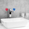 Unique Bargains Acrylic Decor Home Heart Shape Self Stick Hot/Cold Water Label - 4 of 4