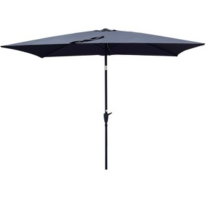 Gulches Anthracite 108-Inch x 72-Inch Rectangular Patio Umbrella with Crank and Tilt - 1 of 4