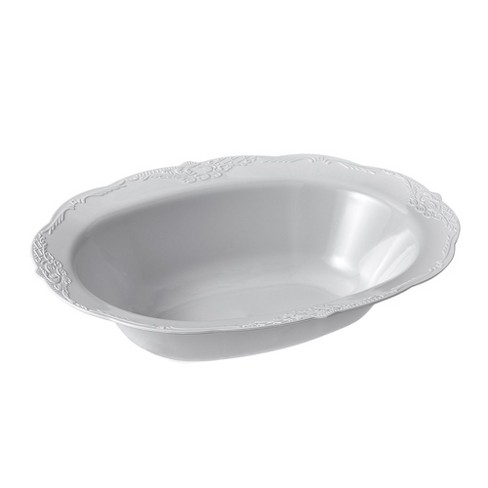 Silver Spoons Elegant Vintage Oval Plastic Serving Bowls, Disposable  Plastic Bowls And Platters For Party, 35 Oz, Grey (3 Pc) : Target