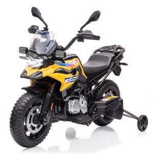 12V Electric Kids Motorcycle with Training Wheels - Battery Powered Ride-on Bike with Music&Realistic Design for Kids 3-8 Years, All-Terrain Ride-on - 1 of 4