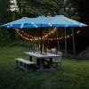 Osparple 15x9 FT Beach Umbrella Rectangular Patio Umbrella with Base Included Large Umbrella with Light and Base - 4 of 4