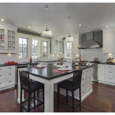 English Bronze Glass Pendant Light with Clear Shade