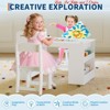 Children Room 49 in Kids Art Table, Large Kids Craft Table w/2 Chairs, Multi-Functional Art Desk w/ Storage Shelves - 2 of 4