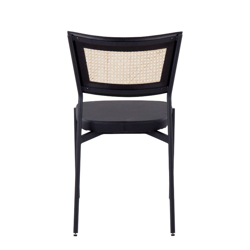 Set of 2 Rattan Tania Dining Chairs Black/Rattan - LumiSource, 6 of 10