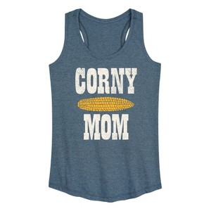 Women's - Instant Message - Valentine's Day Corny Mom Graphic Racerback Tank - 1 of 4