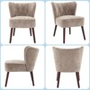 Armless Accent Chair for Living Room, Mid-Century Upholstered Lounge Chair with Wood Legs for Bedroom or Vanity - 3 of 4
