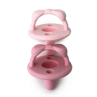 Itzy Ritzy Sweetie Silicone - Soother Pacifier - Pink Bows - 2pk