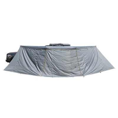 Overland Vehicle Systems Weatherproof Nomadic 180 Vehicle Shelter Sidewall Addition with Zipper Attachment and Travel Storage Bag, Gray