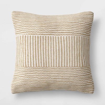 Woven Outdoor Throw Pillow Tan Stripe - Threshold™