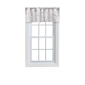 Ellis Shannon Printed Paisley Pattern on Cotton Fabric Tailored Valance 3" Rod Pocket 50"x16" Natural - 1 of 4
