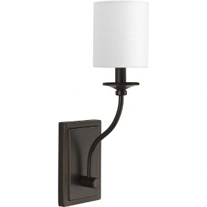 Progress Lighting Bonita 1-Light Wall Sconce, Brushed Nickel, Summer Linen Shade - 1 of 4