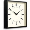 Retro Square Wall Clock 10 Inch Black Easy to Read Numbers for Kitchen Office Use - 2 of 4