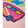 Memoi Girls Plush-Embroidered "Happy Camper" Autograph Pillow with Marker Peachy Pink One Size - 3 of 3