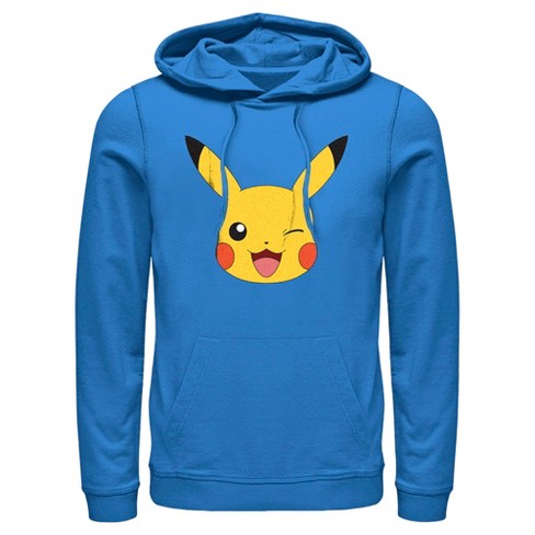 Men's Pokemon Pikachu Wink Face Sweatshirt - Royal Blue - Large