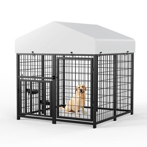 Large Dog Kennel Outdoor Pet Pens Dogs Run Enclosure Animal4'L x 4'W x 4.25'H - 1 of 4
