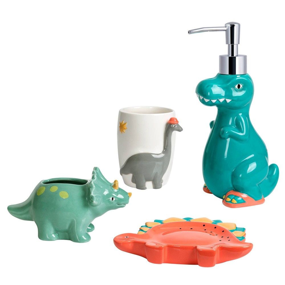 Photos - Other sanitary accessories 4pc Dinosaur Kids' Bath Set - Allure Home Creations