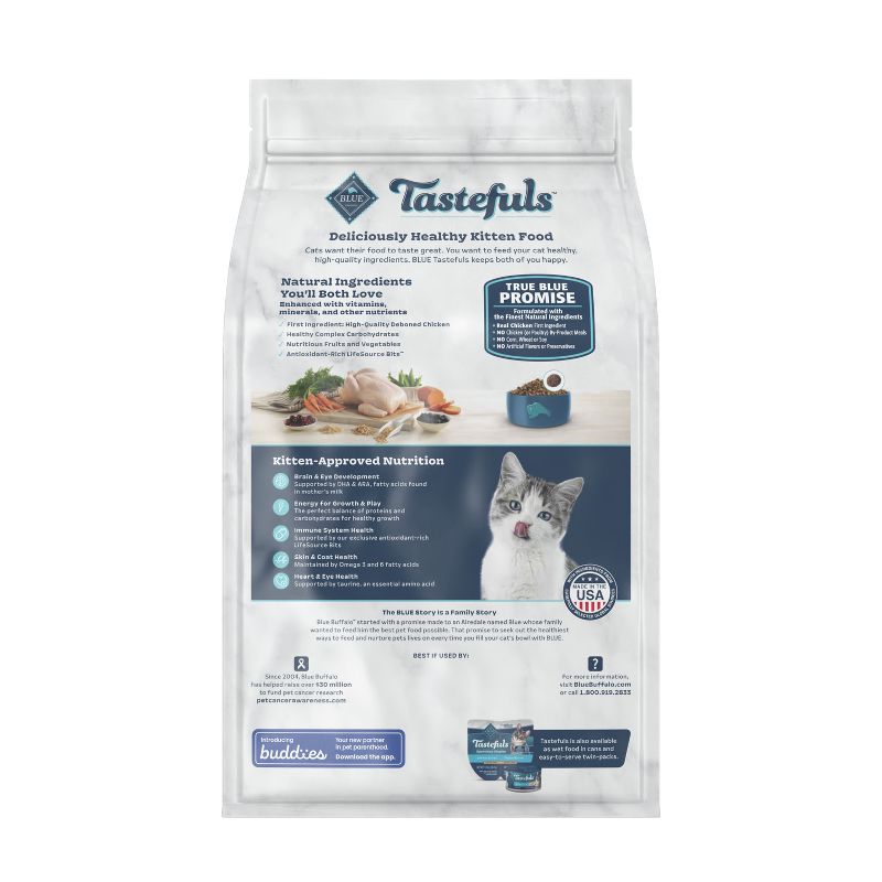 Blue Buffalo Tastefuls with Chicken Natural Kitten Dry Cat Food, 2 of 7