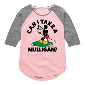 Girls' - Disney - Can I Take A Mulligan Shirt Tail Raglan Graphic T-shirt - 1 of 4