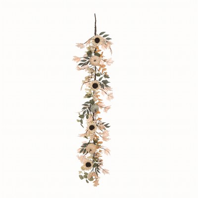 Transpac Fabric White Harvest Elegant Autumn Garland