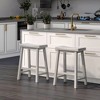 Costway Set of 2 Saddle Bar Stools Counter Height Dining Chairs with Wooden Legs Black/Gray/White - 2 of 4