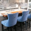 INFURNIC Counter and Bar Stools Velvet Upholstered Barstools with Tufted Back and Wood Legs for Dining Room, Blue, 23.6"*19.5"*40.7" - 4 of 4