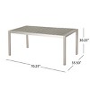 Modern Outdoor 7 Pieces Dining Set,Back Upholstered Dining Room Chair Set of 6 and Patio Table,Poolside Balcony Table and Chair-Cuddlewood - 4 of 4