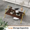 Rectangle Coffee Table, with Tempered Glass top, Metal Legs and MDF Shelf, Modern Table for Living Room - 4 of 4
