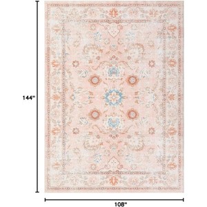 Printed Indoor Boho 9x12 Area Rug,Machine Washable 9x12 Rug for Living Room,Low Pile Non Slip Ultra Thin Carpet for Bedroom Dining Room,Pink - 1 of 4