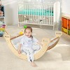 Costzon Wooden Arch Rocker with Cushion, 3-in-1 Montessori Climber for Toddlers, Indoor/Outdoor Playground Gym Playset (Arch Ladder) - 3 of 4