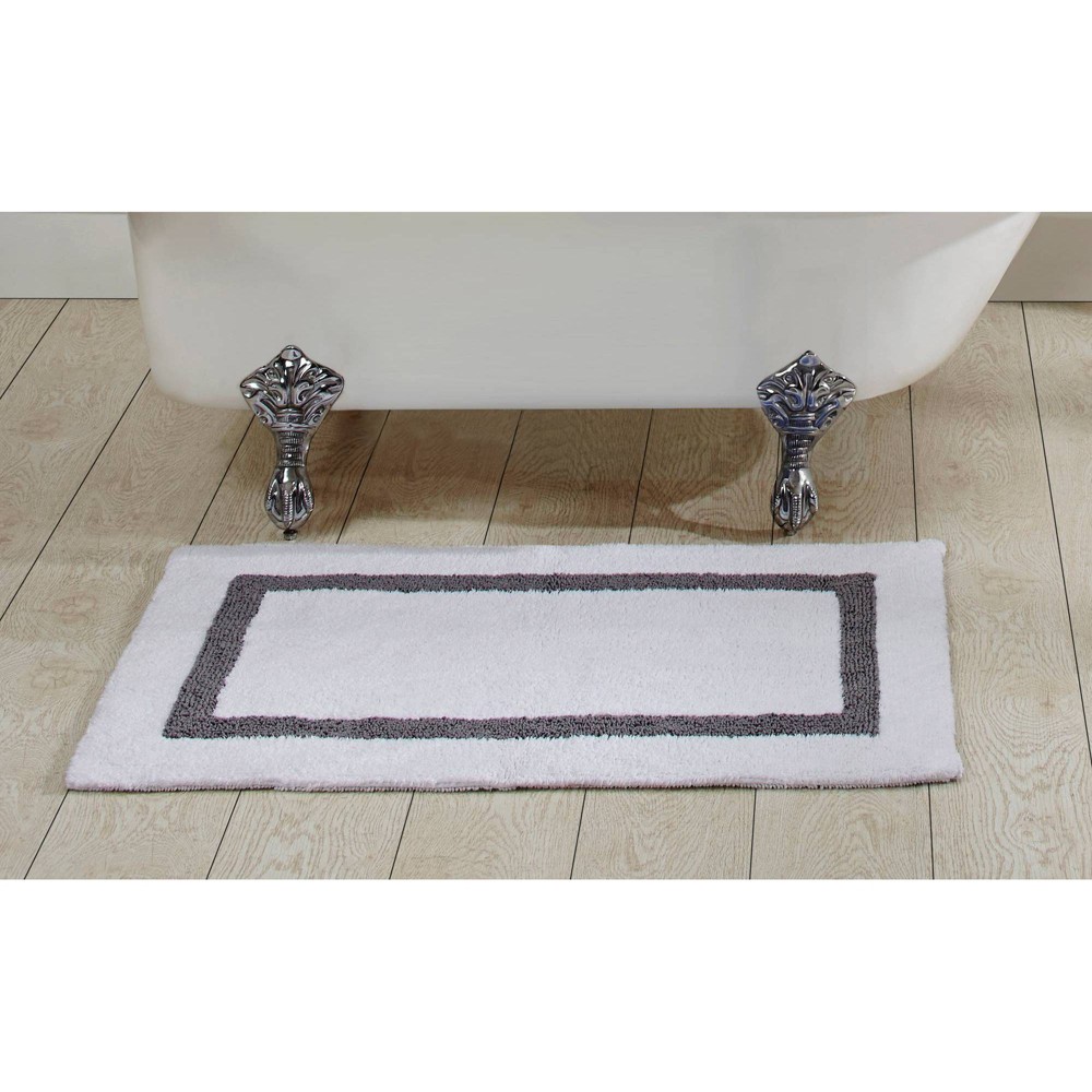 24inx40in Hotel Collection Bath Rug White/Gray - Better Trends