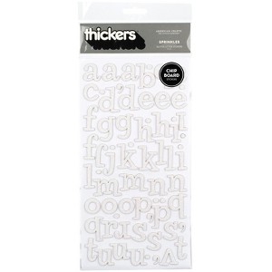 Thickers Chipboard Alphabet Stickers - Sprinkles, White Glitter, 134pcs - 1 of 1
