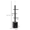 Skyzone Grey Floor-to-Ceiling Cat Tree: Adjustable Height 86.5"-96.5", Jute Scratching Posts, 2 - 2 of 4