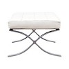 LeisureMod Bellefonte Pavilion Ottoman, Italian Leather Cushion with Stainless Steel Frame, Modern Accent for Living Rooms, Offices, and Lounges - 2 of 4