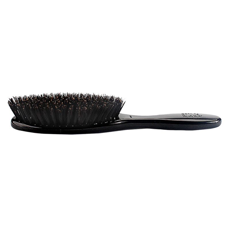 Bass Brushes Imperial Collection - Shine & Condition Hair Brush 100% Premium Natural Boar Bristles FIRM High Polish Acrylic Handle Full Oval Black, 5 of 6
