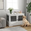 PawHut Dog Crate Furniture, 43" Dog Kennel End Table with 3 Doors, Removable Tray, for Extra Large Medium Small Dogs, Indoor Use, White - image 2 of 4