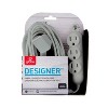 Globe Electric 12' 3 Outlet Extension Cord Sage: Indoor Electrical Cord, 16 AWG, ETL Listed, 13 Amps, 12 ft Length - 2 of 3