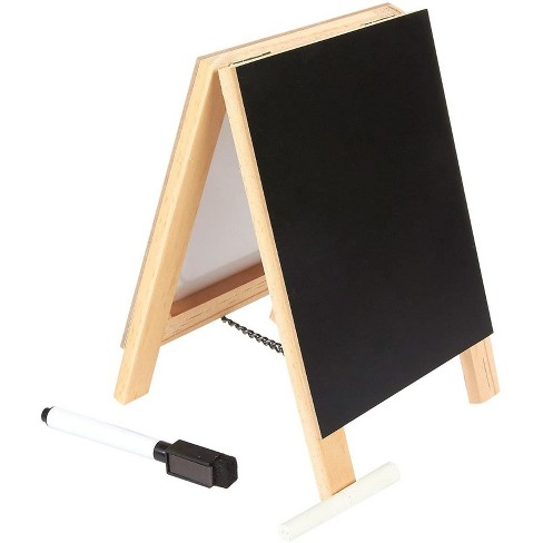 Dual Tabletop Easel Juvale Double Sided Chalkboard Stand and Dry Erase Sign 