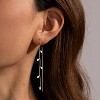 14K Gold Plated Dainty Threader Earrings for Women – Hypoallergenic Long Chain Drop Earrings for Wedding & Party - 3 of 4